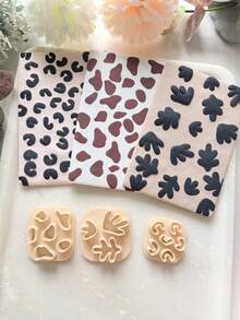 1/3 件迷你纹理粘土切割器，用于珠宝制作，豹纹耳环粘土切割器，牛和抽象珊瑚聚合物粘土切割器，用于饰品制作，珠宝粘土工具 - Clay Cutter - 查看 11