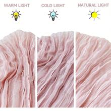 6 Stücke Set hellblaue Tischdecke Ostern grobe Gaze Tischdecke 160 Zoll Boho rustikale transparente blaue Küsten Tischdecke 4 m, geeignet für Halloween, Weihnachten, Hochzeit, Party, Babyparty, Brautparty - grau rosa - Übersicht 8