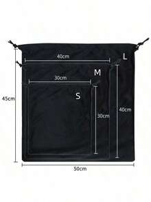 1pc Suede Velvet Bag Storage Pouch, Breathable Dust-Proof Drawstring Travel Organizer - Black - View 5