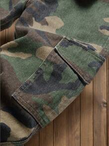 Tween Boy Camouflage Elastic Waist Slim Fit Cargo Jeans