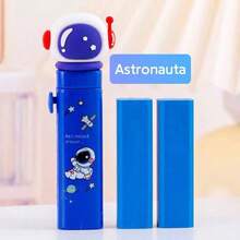 2 Pcs/Pack Retractable Slide Eraser Pen (Pink Rabbit/Astronaut/Brown Bear/Yellow Duck/Girl With Glasses) - Multicolor - View 9