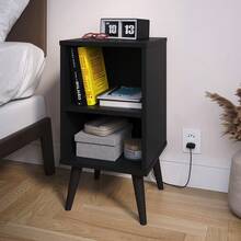Small Retro Bookshelf Bedside Table Various Colors Charm - Negro - Ver 2