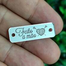 Acrylic Tag Label With "Handmade" Phrase - READY TO SHIP - WE DO NOT CUSTOMIZE - Plateado - Ver 2