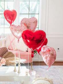 MECRLA 10入組紅色愛心鋁箔氣球和玫瑰金色愛心氣球,適用於婚禮、求婚派對、婚宴、照片背景、新娘派對和其他場合的裝飾 - 彩色 - 查看 4