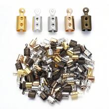 10/50pcs/Pack Stainless Steel Round Cord Clasp, 1/2/3/4/5mm Round Leather Cord Clasp, Round Crimp Beads, DIY Bracelet Necklace Phone Chain Jewelry Accessories - Round Rope Clip - View 8