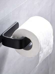 1pc Toilet Paper Holder, Fashion Self-Adhesive Toilet Paper Holder, Space-Saving Wall-Mounted Puncher, Bathroom Wall And Door Paper Practical Necklace, Seamless Double-Sided Tape, Available In 2 Colors Black/White, Bathroom Accessories, Bathroom Paper Holder, Kitchen Accessories, Dorm Essentials, Back To School Essentials, Jewelry, Dorm Paper Holder, Bathroom, Living Room, Christmas - Multicolor - View 4