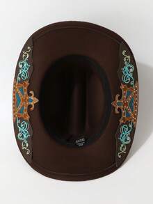 1pc Women's Fashion New Rivet Embroidered Brim Decor , European & American Western Cowboy , Jazz , Suitable For Party, Western Theme Event, Gathering, Cosplay, Graduation Ceremony, Masquerade, Holiday, Birthday Celebration, Music Festival, Travel & Hiking, Sports Events - Top Hat - View 7