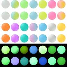 40/100pcs Random 12/15mm Glow-In-The-Dark Silicone Beads, Colorful Luminous Round Bubble Gum Beads For DIY Crafts