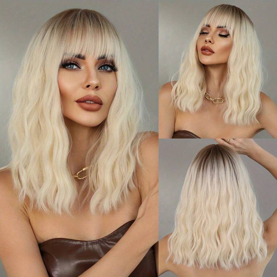 Women's Silver Gray Blue Green Synthetic Wig For Crazy Party Dress Up - White - View 1