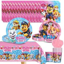 81Pcs Paw Patrol Party Supplies, Paw Patrol Team Tableware, Paper Plates, Paper Cups, Tablecloths, Decorative Balls, Cake Inserts