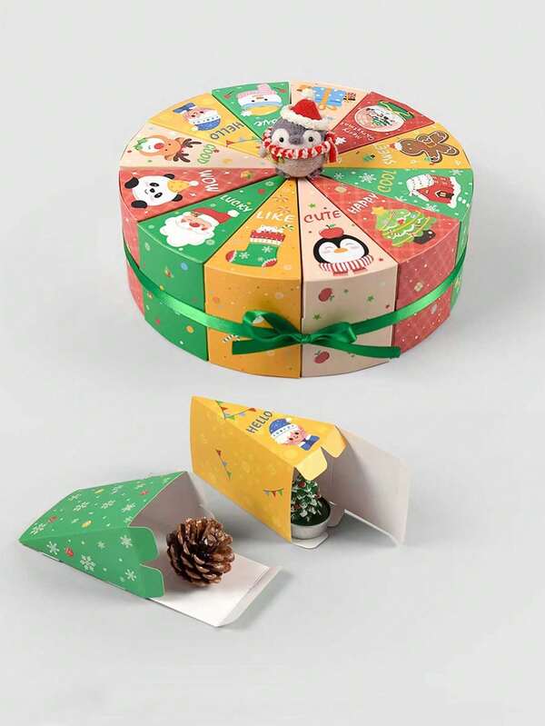 12pcs Christmas Gift Box Advent Calendar Party Favor Packaging Empty Box + String Christmas Christmas Decorations Christmas Pajamas Christmas Gifts Christmas Decor