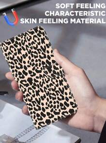 GLANDOTU Leopard Pattern PU Leather Cell Phone Case, Anti-Slip And Anti-Drop Wallet Style Cell Phone Case Suitable For A Wide Range Of Mobile Phone Brands And Models