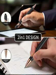 1/3/5pcs Luxury Metal Retractable Ballpoint Pens With "Merry Christmas" Text And Snowflake Icon, Smooth Writing, Touchscreen Compatibility, Black Ink, The Best Christmas Gift - Perfect For Home And Back To School Office Gifts. - A - View 6
