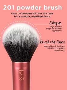 Real Techniques Ultra Plush Powder Makeup Brush, For Setting Powder, Bronzer, & Blush, Sheer, Buildable Coverage, Large, Fluffy Powder Brush, Vegan,  Synthetic Bristles, 1 Count,Foundation Brush,Concealer Brush,Blush Brush,Contour Brush,Blush Brush,Bronzer Brush,Powder Brush,Foundation Brush,Blush Brush - Baby Pink - View 2