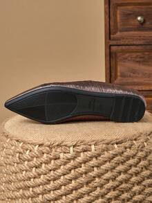 2025 Spring New Pointed Toe Flats Women Shoes, Elegant French Style Low Vamp Flat Shoes - Gunmetal - View 7