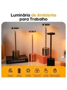 3-Tone Table Lamp Luxurious Bedside Rechargeable Lampshade LED Desk Bedroom Lamp - White - View 8