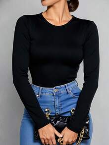 Blusas Mujer Manga Larga Interior Térmico Invierno Dama - Negro - Ver 1