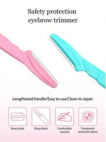 1 pieza Rasuradora de cejas, Hoja de afeitar afilada / Rasuradora de cejas / Recortadora de cejas, ¡Juego completo de herramientas de depilación! Hoja de acero inoxidable importada, Diseño de protección de , Fácil para principiantes, Fácil de crear cejas precisas, Múltiples combinaciones disponibles, Diseño ergonómico, Adecuado para el afeitado de cejas, orejas y vellos de la nariz (Color y estilo aleatorio)