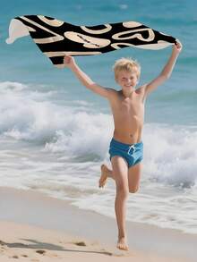 1pc Customized Bath Towel, Beach Towel, Kids Towel, Pool Towel, Bathroom Towel, Vacation Gift, Beach Essential, Outdoor Travel - Multicolor - View 8