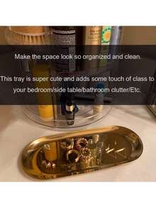 Luxury Decorative Stainless Steel Tray For Jewelry Food Gold - 金色 - 查看 6