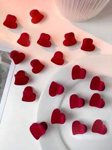 Cute Red Flocked Small Claw Clip, Heart Shape Mini Side Clip, Princess Bangs Hair Clips, Flocked Hair Accessories For Women, Autumn/Winter Valentine Hair Jaw Clip Hair Clamps Hair Clutch Hair Claw Clip Autumn Accessories Fashion Hair Claws Fall Fashion Gifts For Women