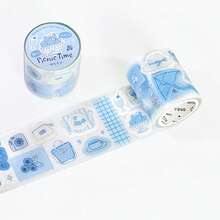 1 لفة شريط لاصق من البولي إيثيلين المثقب، سلسلة السيمفونية الخفيفة للملح، ملصقات مخطط ذات موضوع بسيط للملح، مناسبة لديكور مفكرة الطالب