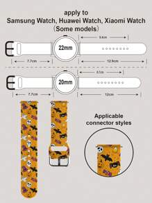 1pc Orange Base Black Spider Soft Elastic Breathable Comfortable Wristband Replacement Watch Band Compatible With Samsung, Garmin, Honor Smartwatches, Apple Watch 38mm 40mm 41mm 45mm 44mm 42mm 49mm, Fashionable Casual Multi-Color Silicone Band Compatible With Apple Watch Ultra Series SE/10/9/8/7/6/5/4/3/2/1