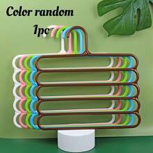 5-Layer Clothing Storage Rack Organizer With Clothes Hanger And Pants Hanger, Durable Plastic Material, Easy Assembly Home Closet Organization, Space Saving Wardrobe Display Stand For Bedroom Decor - Multicolor - View 13