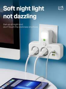 Enchufe de pared/plano Especificación europea Interruptor de control único 2AC 3Usb(1Type-C) 110V-250V,10A/2500W Máx, Negro/Blanco Adecuado para hogar, dormitorio, oficina, sala de estar, etc.