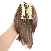 Synthetic Claw Clip In Ponytail Hair Extensions Diy Hairpiece Hair Bun Fake Blonde Hair False Pigtail For Women