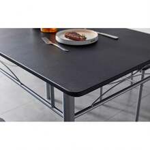 Mcc Direct Dining Table And Chairs Set Metal Wood Effect Table Dining Set 4 Chairs Silvia - Black - View 4