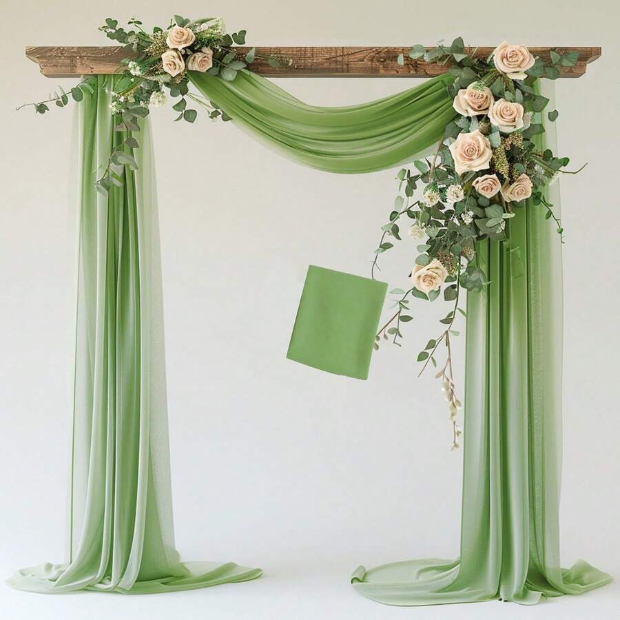 2pcs Green Willow Vine Mesh Wedding Arch Decor, 70x600cm, Suitable For Weddings, Ceremonies, Receptions, Parties, Ceilings, Banquets, Daily, Outdoor Backdrops