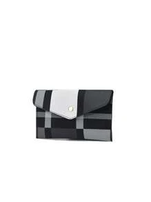 2pcs/Set New Luxury Women Handbag, Patchwork Versatile Crossbody Bag, Designer Brand Plaid Shoulder Bag - Black - View 7