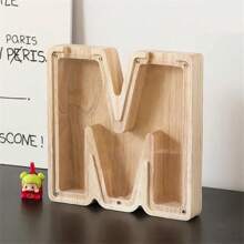 Madebyblanc 木制大号字母储蓄罐 带首字母的存钱罐 硬币存钱罐 生日、圣诞节、节日趣味礼物