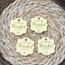 Christening Favors Tag, Gold Acrylic, Chocolate Favors, Mirror Tag, Luxury Cross Favors, Perapnalized Gifts Christmas Gift Tags