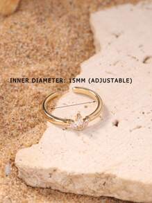 1PC/3PCS Sparkly Golden Toe Ring Set – Heart Star Crown Shapes Dainty Adjustable Foot Jewelry For Women Summer Beach Wear