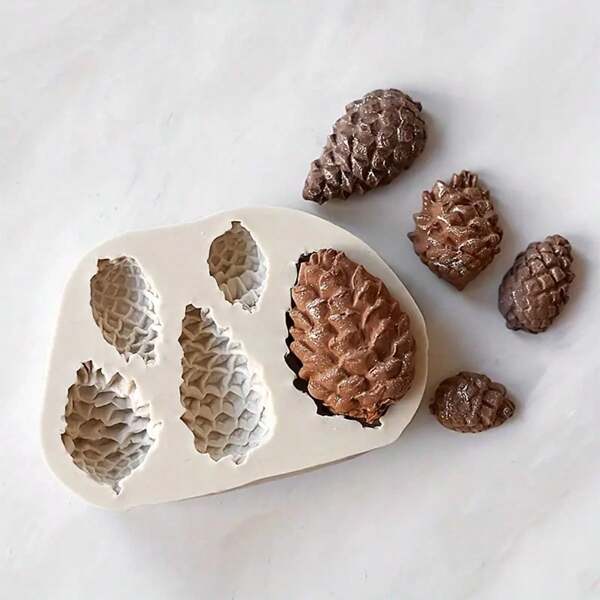 1pc Christmas Pine Cones Silicone Mold, Candle Mold, Soap Mold, Resin Molds, DIY Soft Pottery Clay Drop Glue Decorative Mold, Hand Decorative Art Tools