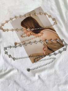 2 件套水钻和水钻装饰腰链，甜美可爱，双色，可用作友谊手链，秋季，万圣节 - 彩色 - 查看 4