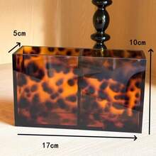 1 Stück Schildpatt-Leopardenmuster handgefertigte Acryl Kosmetikaufbewahrungsbox für Make-up und Schmuck, minimalistischer nordischer Schreibtisch-Organizer Tablett, tragbarer Schminktisch & Frisiertisch Make-up Organizer, Mehrkammer Schmuckschatulle, platzsparender klarer Acryl Kosmetikkoffer, schickes Schildpatt-Muster im Ins-Stil, ideales Geschenk für sie, Geburtstag, Brautjungfer, Feiertage, Rückkehr zur Schule Deko für Studentenwohnheim, Herbst Halloween Feiertag Dekoration Zuhause - Leopardenmuster - Übersicht 7