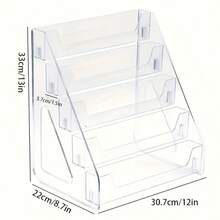 1pc Display Shelf - 5-Tier Acrylic Shelves With Transparent Dividers - High Capacity Storage Rack, Suitable For Anime Figures, Trading Cards, Badges, Collectibles - Sturdy Design For Desktop Or Exhibition Use - Ideal Choice For Collectors And Retailers, Clear Acrylic Material - Retail Display Rack - 透明 - 查看 4
