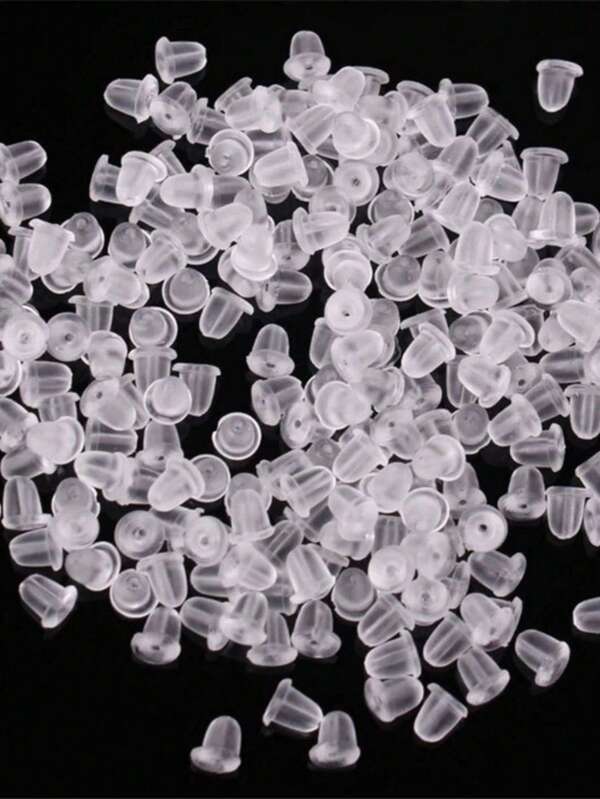 100pcs Clear Earring Backs For Women - Hypoallergenic Plastic Earring Stoppers, Secure Fit For Daily Jewelry