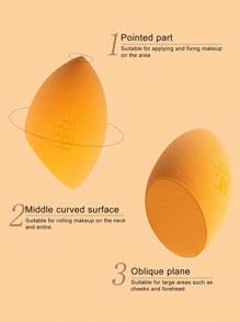 Real Techniques 奇迹美妆蛋套装双装，适用于液体和膏状彩妆的美妆蛋，可打造可叠加遮瑕的妆容，打造自然水润底妆的粉底蛋，不含乳胶泡沫，化妆品，价格实惠，房间装饰，梳妆台，旅行，卧室，化妆配件，粉扑，美妆蛋，散粉扑，化妆海绵，价格实惠，圣诞礼物，化妆品，化妆工具，便宜好物，礼物，女士礼物，圣诞礼物 - 橘色 - 查看 3