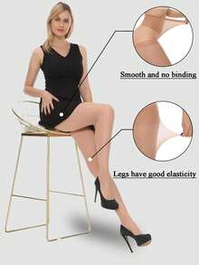 1/3/6 Pairs Women's 20D Sheer Classic Color Tights, Sexy Thin Transparent Elastic Tight Pantyhose, Cozy - Multicolor - View 4