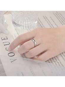 Fashionable Titanium Steel Plain Couple Rings, S925 Silver Plated, Non-Fading, Personalized Tail Ring, Engagement Jewelry, Eternal Style, Suitable For Casual Wear And Party, Christmas, Birthday, Holiday, Best Friend Gift