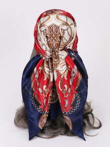 1pc 90cm X 90cm Fashion Versatile Multifunctional Scarf, Minimalist Polka Dot Large Square Shawl Sunscreen Wrap Headscarf For Dress - Multicolor - View 4