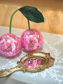 Kirsch Discokugel Dekoration für Wand und Zuhause, hängende Kirsch Discokugel, rosa Frucht Disco Dekoration (rosa), perfektes Geschenk für Geburtstag, Abschluss, Weihnachten, Weihnachtsdekoration, Halloween, Schlafzimmerdekoration