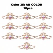 10pcs Mixed Color Baroque Style Alloy Vintage Hollow Out Heart & Wing Shaped Faux Pearl Pendant, Diy Jewelry Making Supplies, For Bracelets, Necklaces, Earrings, Hair Accessories, Wedding Dress, Shoes, Clothes, Collars, Curtains Decoration. 41*20mm Valentines