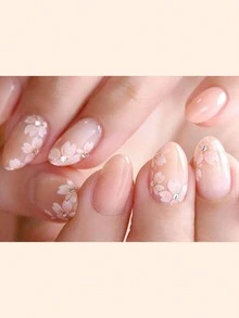 1张指甲油贴纸套装，夏季美甲贴纸，自粘指甲油贴纸，防水持久，时尚凝胶美甲贴纸，DIY美甲用品 - 粉色 - 查看 6