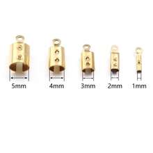 10/50pcs/Pack Stainless Steel Round Cord Clasp, 1/2/3/4/5mm Round Leather Cord Clasp, Round Crimp Beads, DIY Bracelet Necklace Phone Chain Jewelry Accessories - Round Rope Clip - View 10