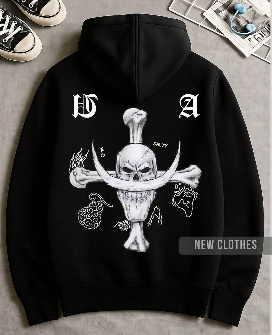 One Piece Anime Unisex Sweatshirt Legendary Captain Whitebeard Pirate - màu đen - Xem 1